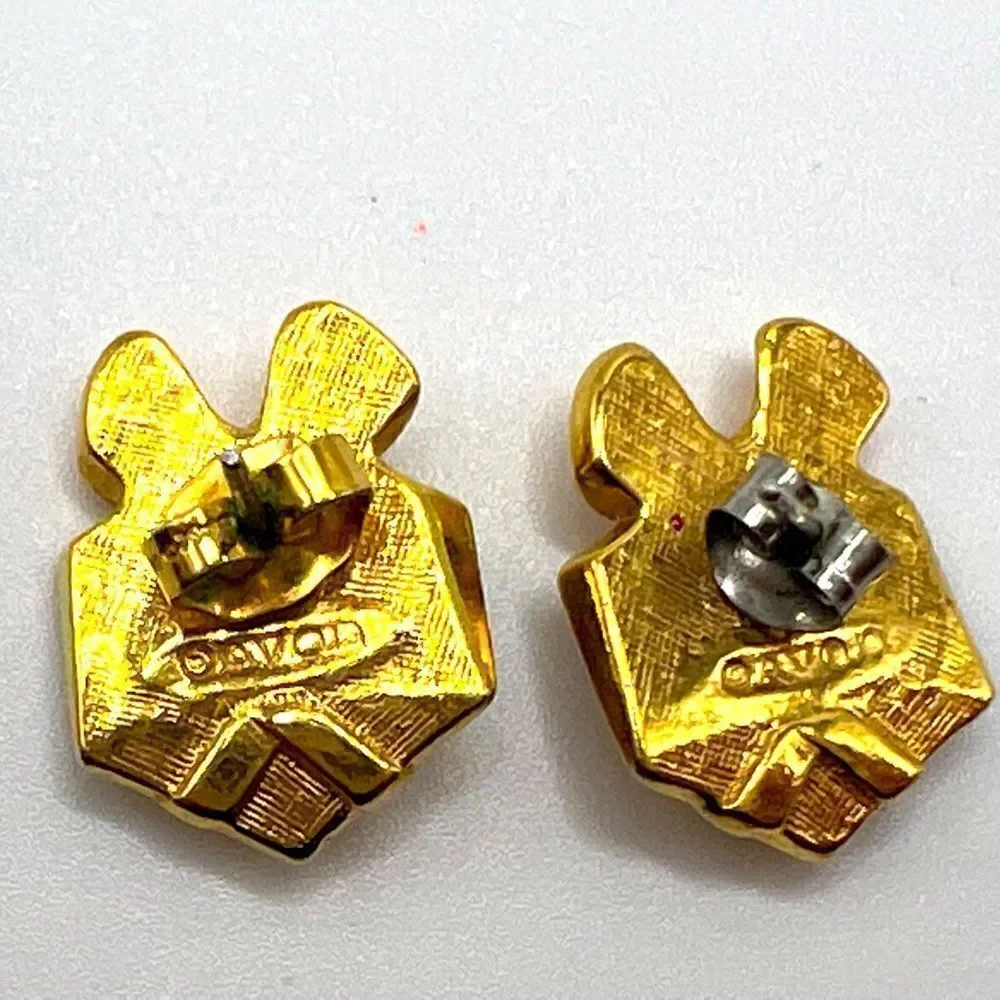 *3/$20* Sparkly Avon gold tone and rhinestone Christmas present gift earrings